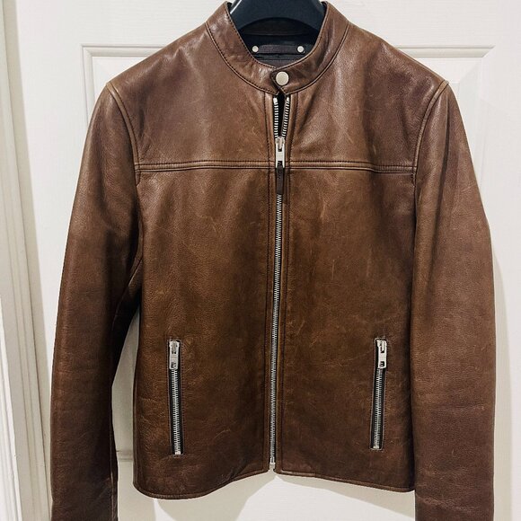Coach F82825 Cow Leather jacket XS brown MSRP $1000